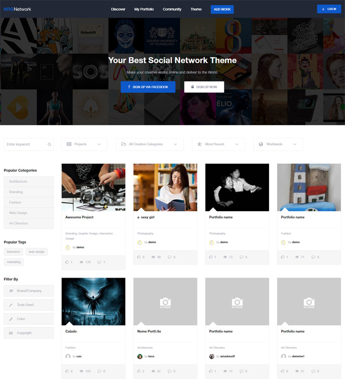 NRGnetwork - Your Powerful Social Network Theme