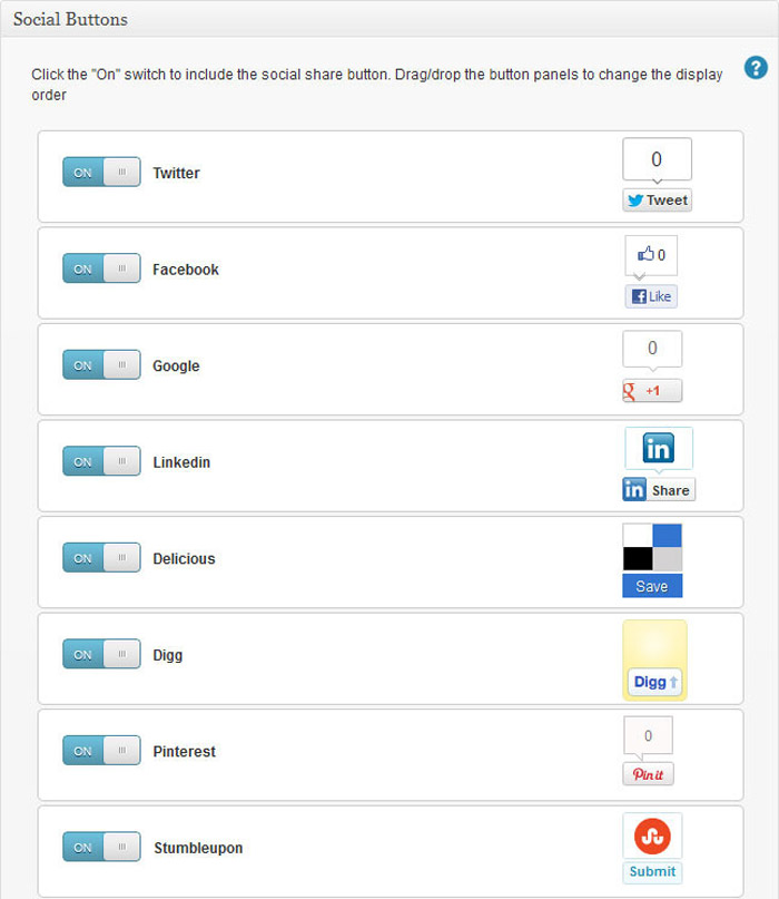 WordPress Social Share Buttons 