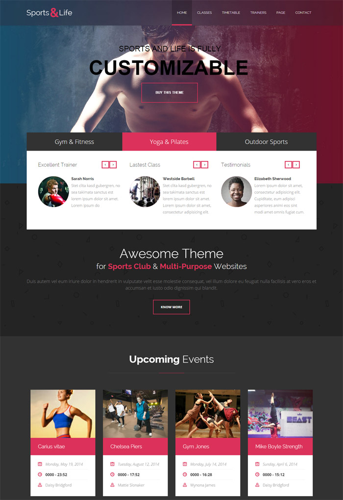 Sports&Life - Gym and Fitness Drupal Theme