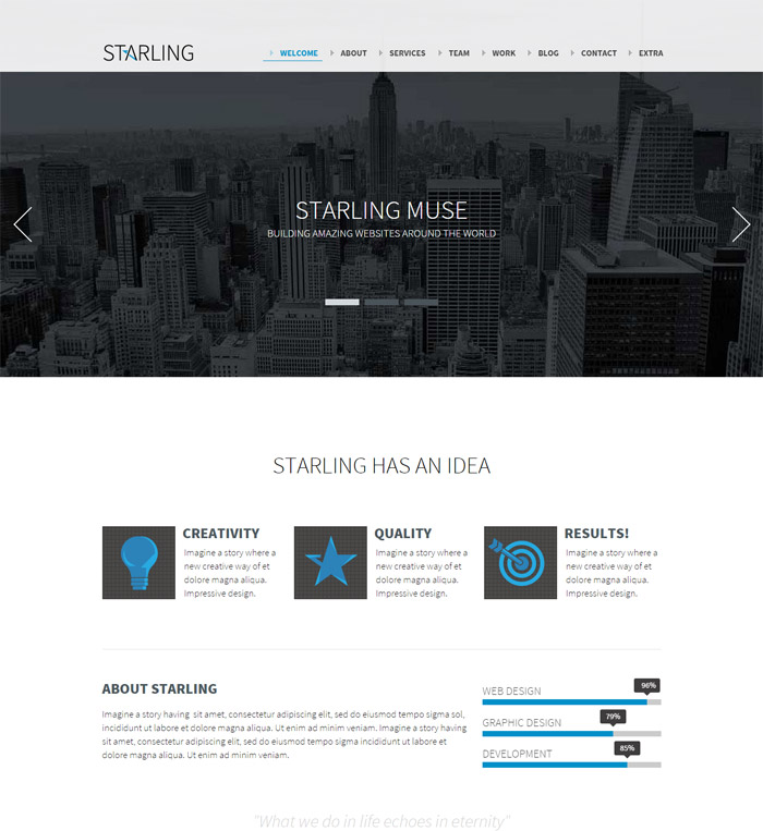 Starling | Multipurpose Adobe Muse Template