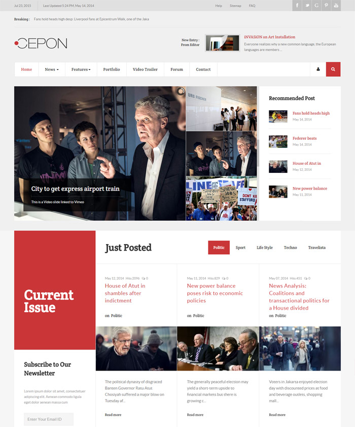 Cepon - News and Magazine Joomla Templates