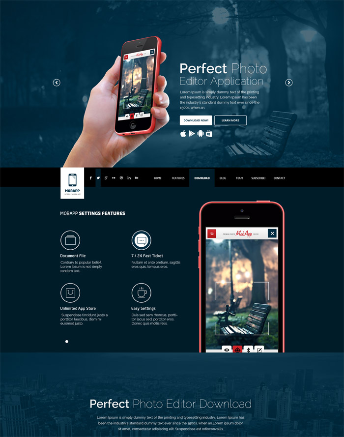 MobApp - One Page App Landing Page