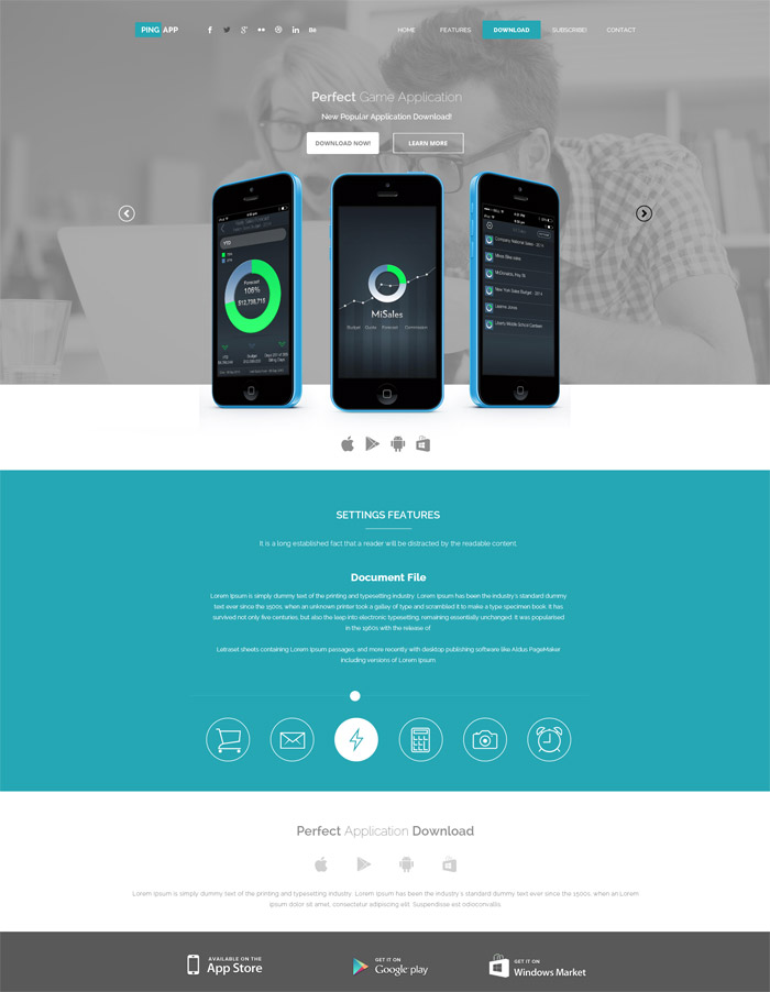 Ping App - One Page App Landing Page