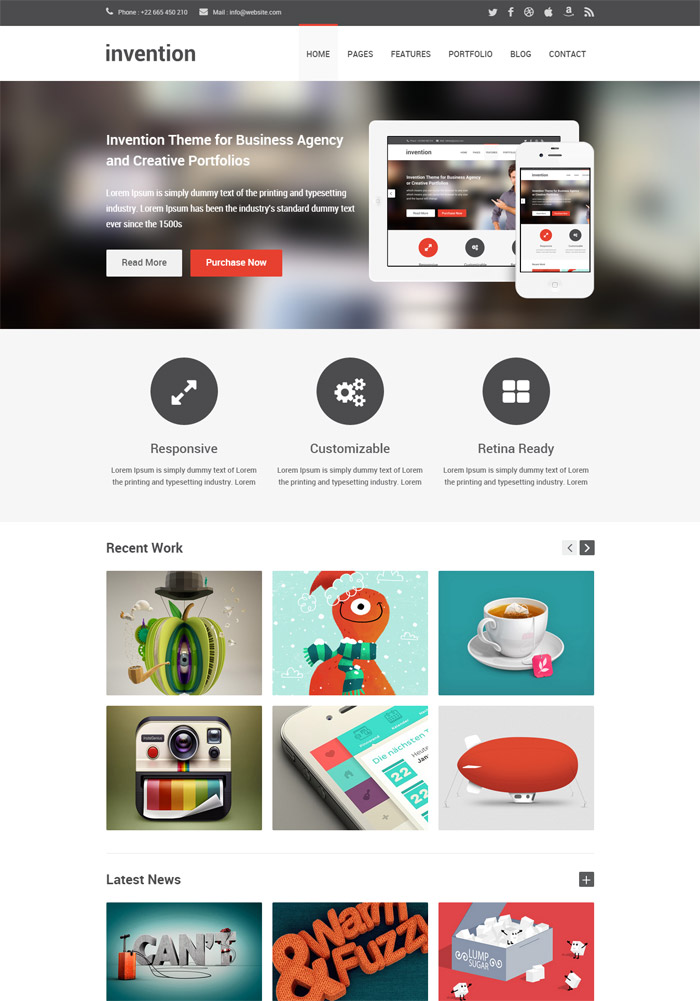 Invention - Responsive HTML5 Template