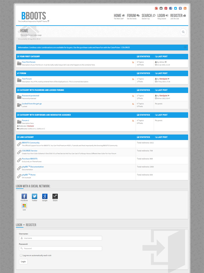 BBOOTS - HTML5/CSS3 Fully Responsive phpBB3.1 Theme