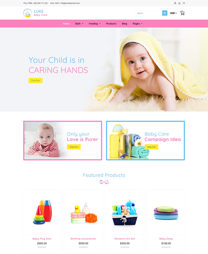 Luke - Infants & Baby Care Store Shopify Theme 