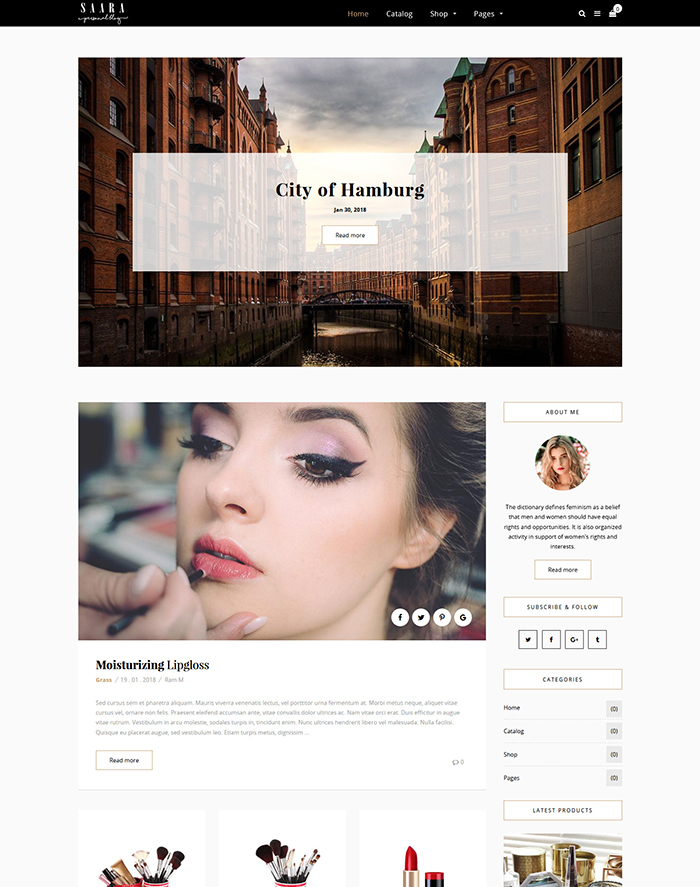 Saara - Creative Blog & Products Shopify Theme 