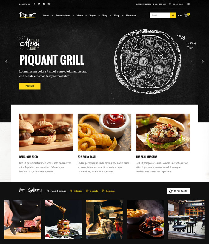 Piquant - A Restaurant WordPress Theme