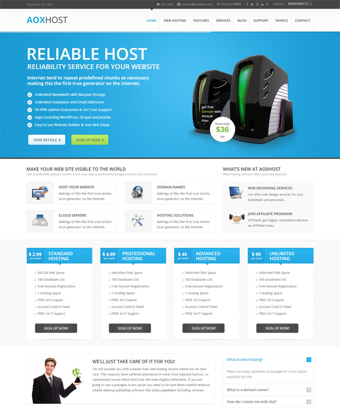 AOX HOST - A Professional Hosting Theme + WHMCS