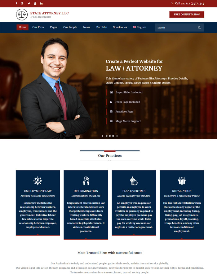 Attorney & Law | Lawyers WordPress Theme