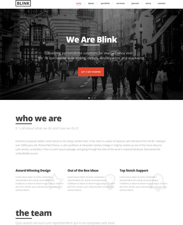Blink - Parallax One Page WordPress Theme
