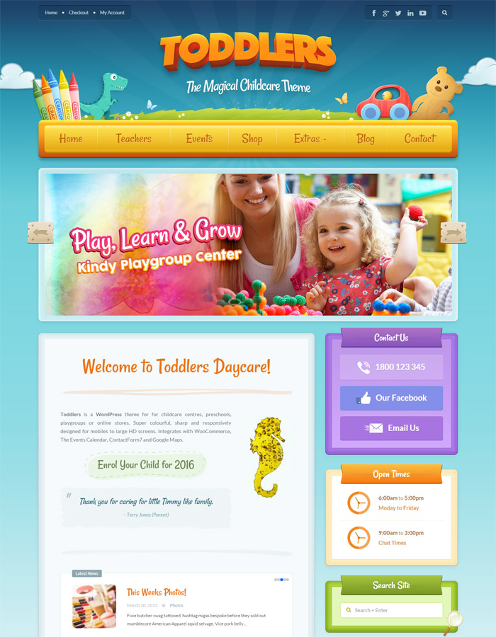 Toddlers - Child Care & Playgroup WordPress Theme