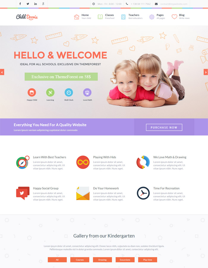 Child Dooris - Kindergarten & School WordPress Theme