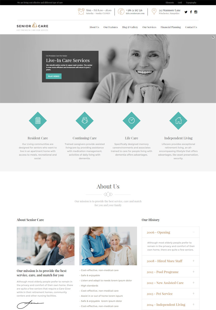 Senior | Health and Medical Care WordPress Theme