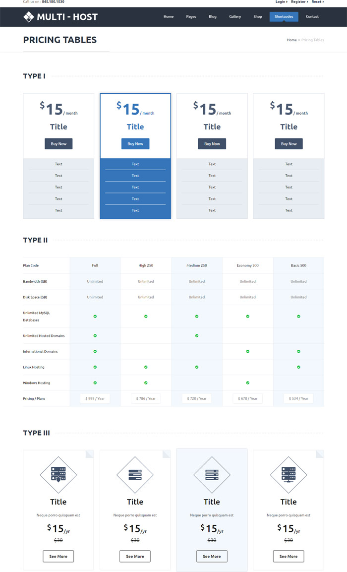 Multi-Host Pricing Tables