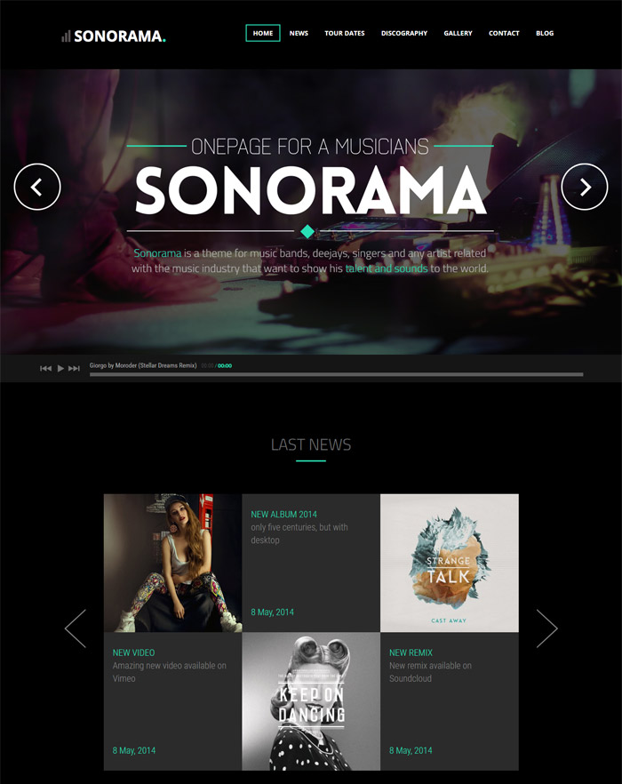 Sonorama - Music themes Band & Musician WordPress Theme