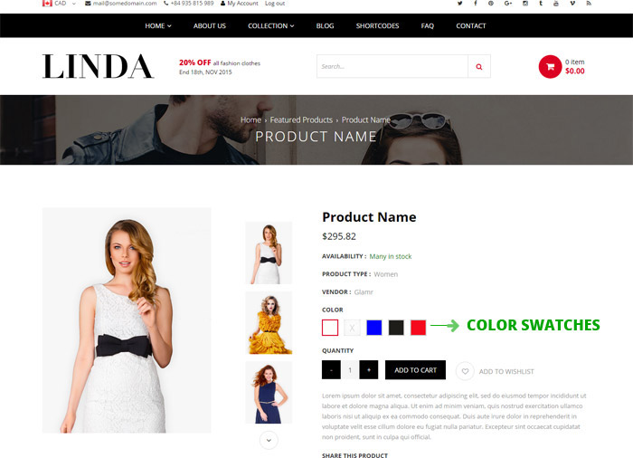 Linda Color Swatch Function