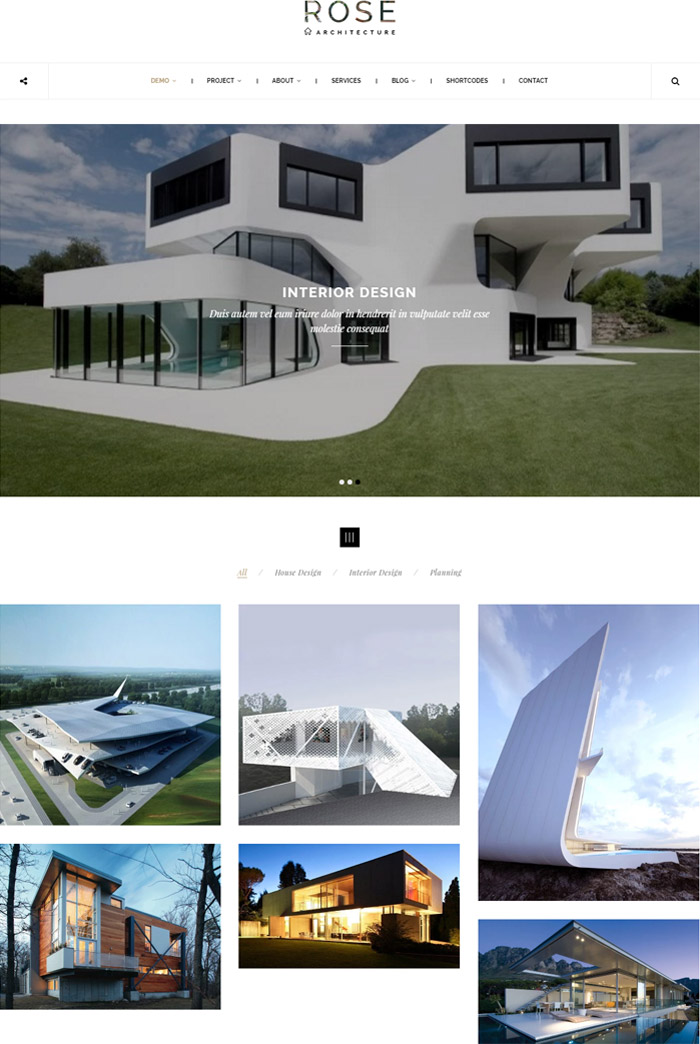 Rose - Minimalist Agency, Architecture, Blog Theme