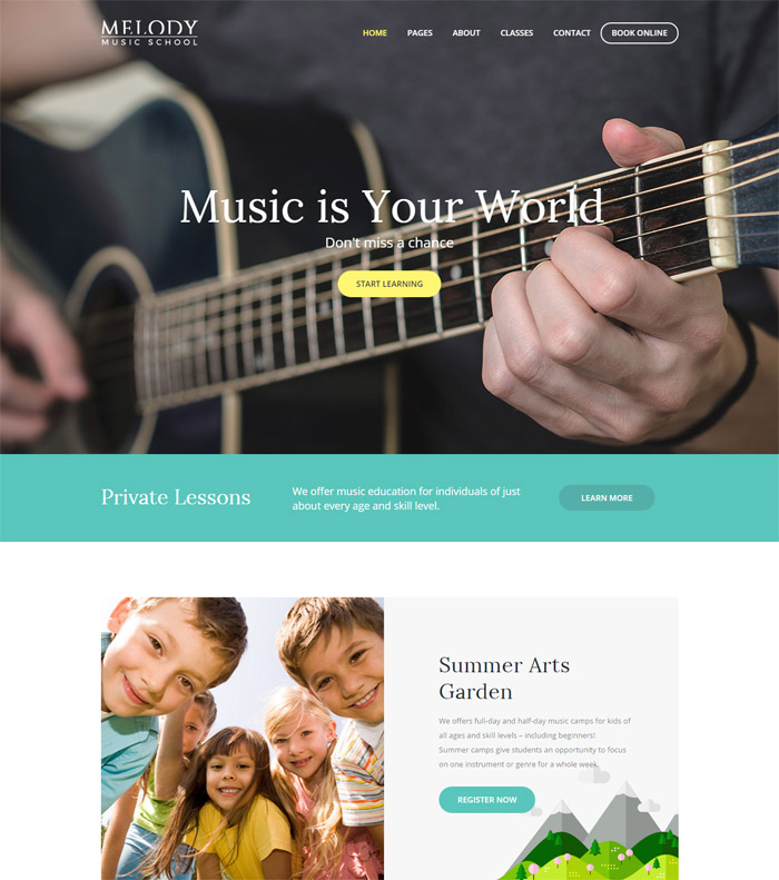 Melody - Music School WordPress Theme
