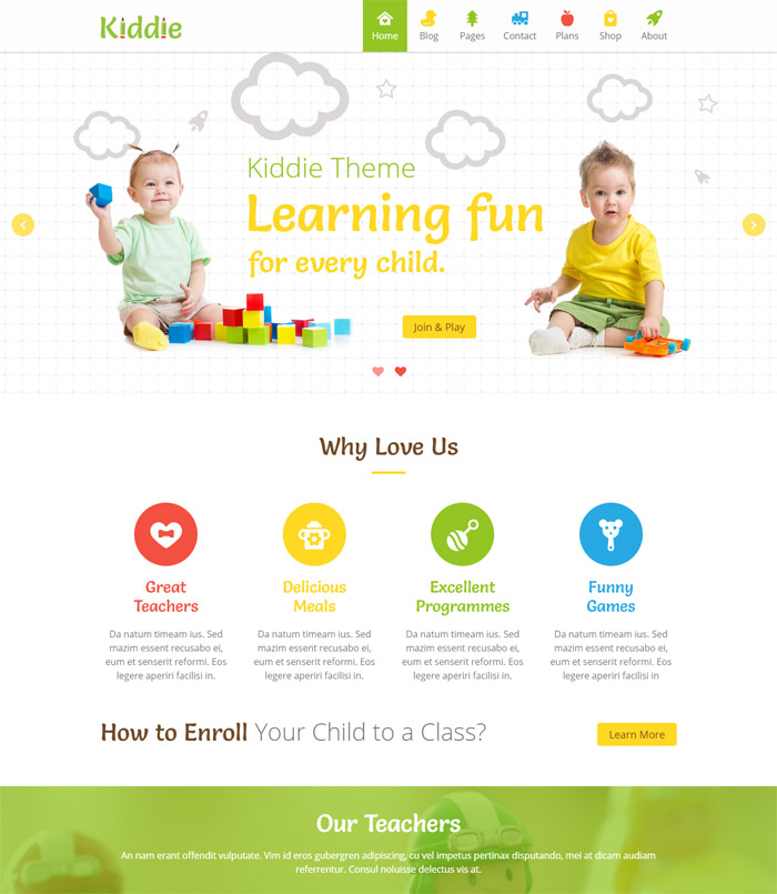 Kiddie - Kindergarten / Nursery WordPress Theme