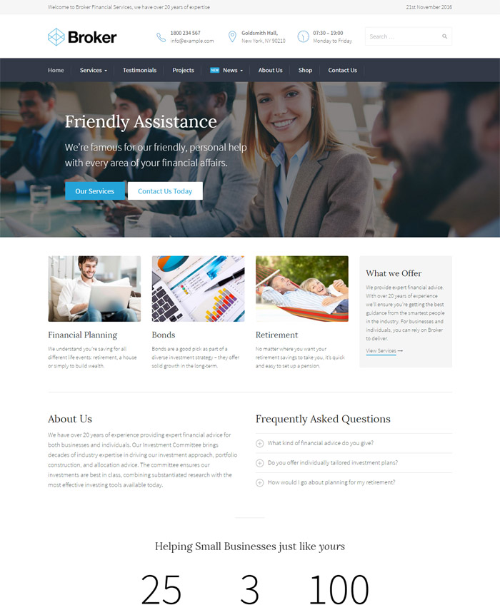 Broker - Business and Finance WordPress Theme