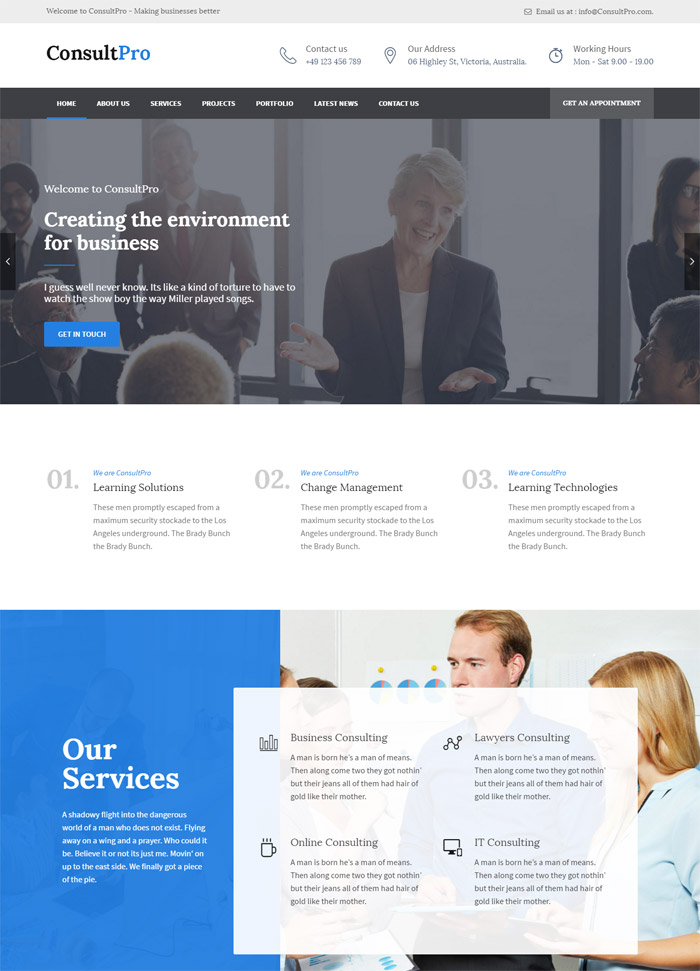 ConsultPro : Business, Finance and Consultancy WordPress Theme
