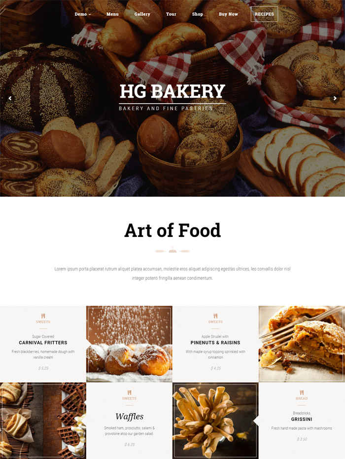 HG Restaurant - Responsive WordPress Theme