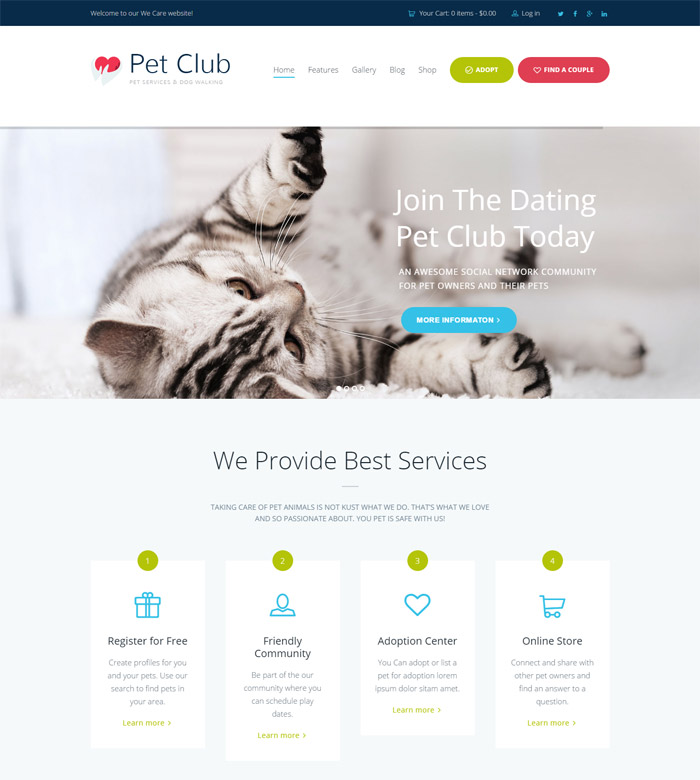 Pet Club - Services, Adoption, Dating &Community