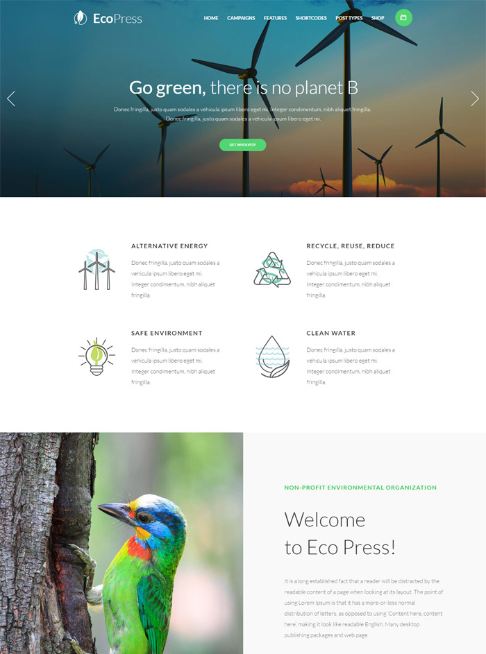 Eco Press - Nature, Ecology & NGO WordPress Theme