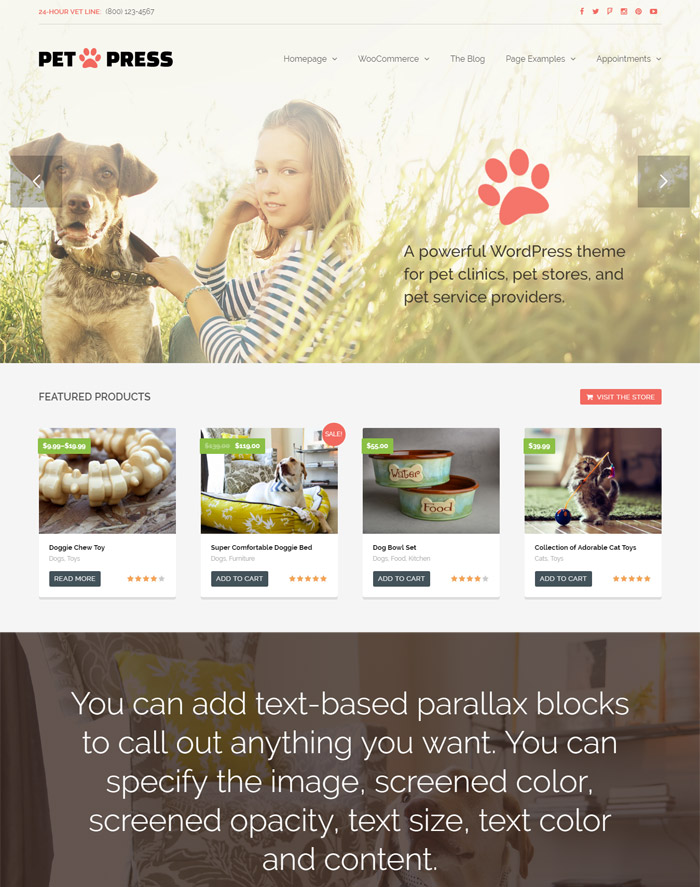 PetPress - A Pet Shop/Services Theme for WordPress