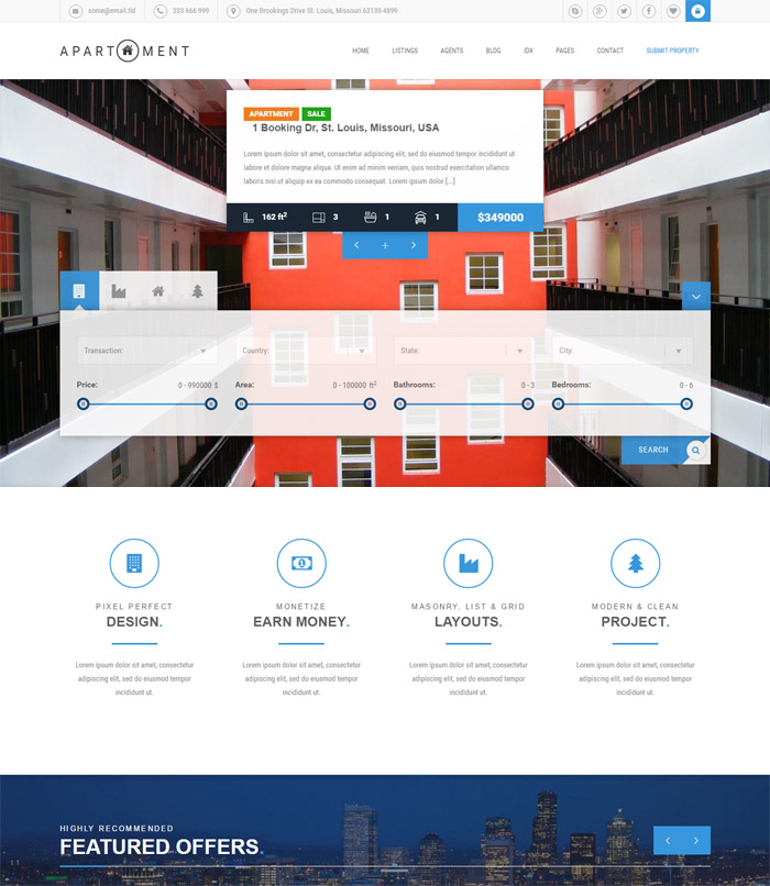 Apartment WP - Real Estate Responsive WordPress Theme for Agents, Portals & Single Property Sites