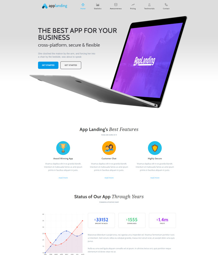App Landing Home Page 3