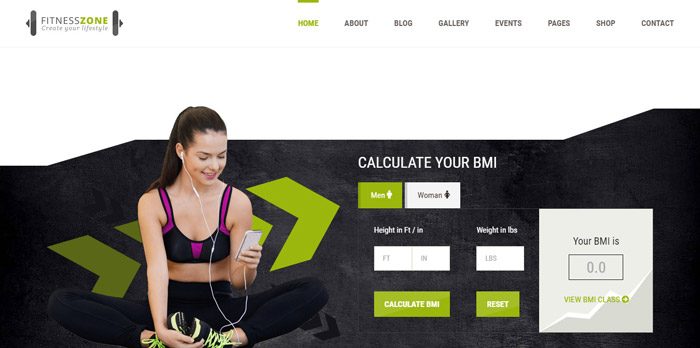 Fitness Zone BMI Calculator 