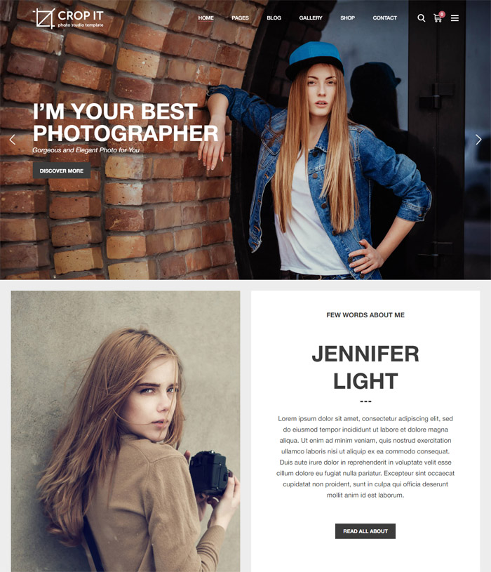 CropIt | WordPress Photography, Portfolio, Blog & Shop Theme