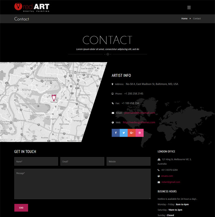 Red Art Contact Form