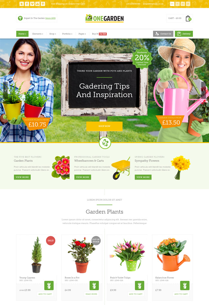 123 Garden - Gardening / Flower Shop & Landscape / Cleaning / Construction Service Theme