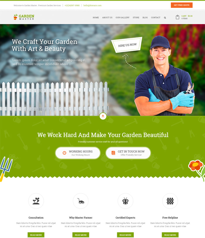 Garden Master - WordPress Agriculture & Lawn Shop theme