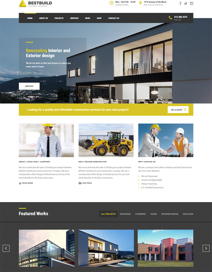 Home Files WordPressCorporate Business BestBuild | Construction & Building WP Theme