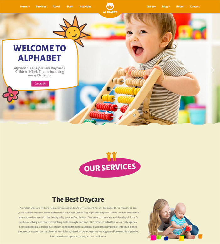 Alphabet - Kids, Children WordPress Theme