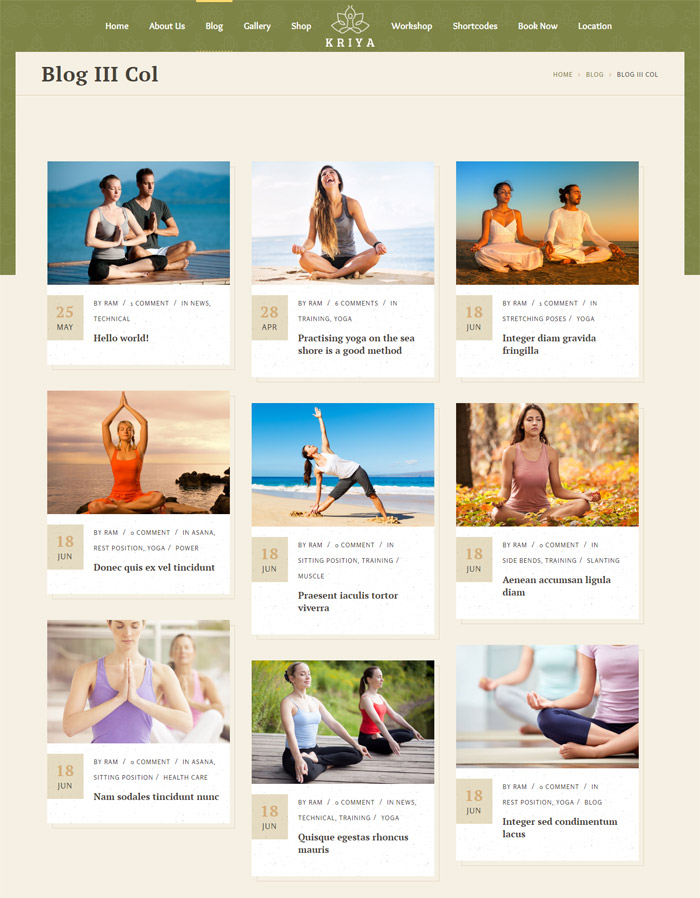 yoga theme