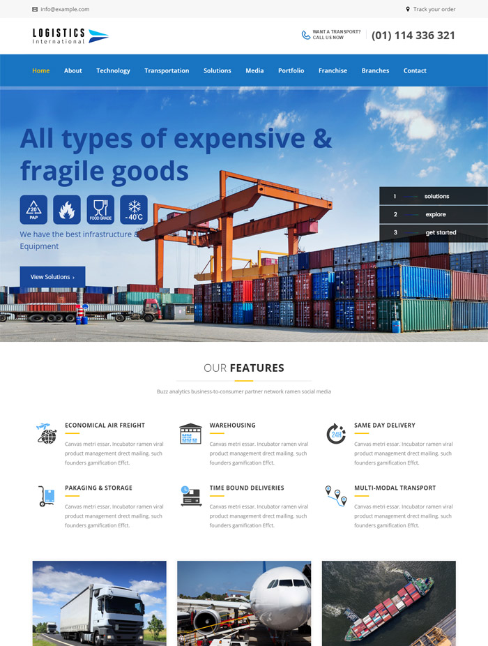 Logistics - Transport, Logistics WordPress Theme