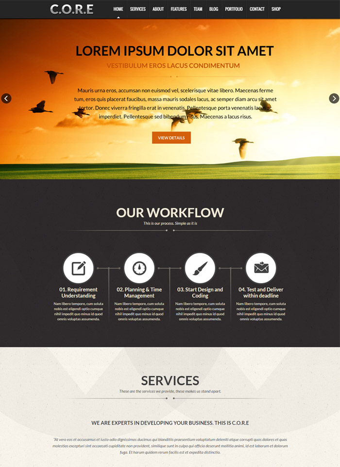 Core One - Multipurpose One Page Theme