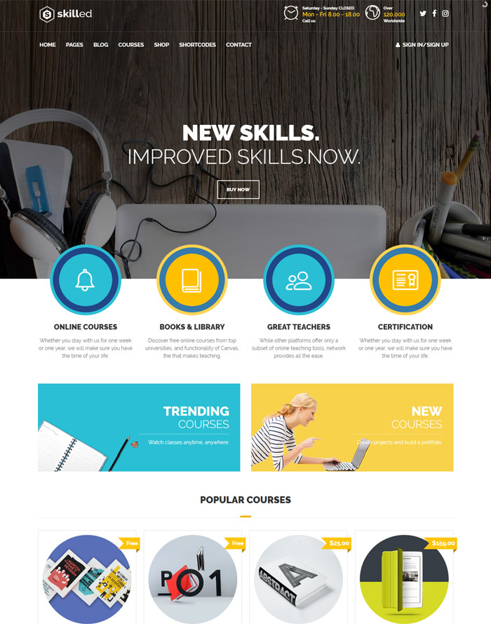 Skilled - School Education Courses WordPress Theme
