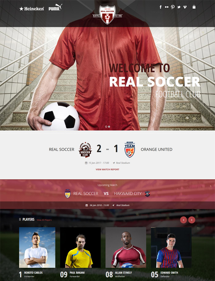 Real Soccer - Sport Clubs Responsive WP Theme