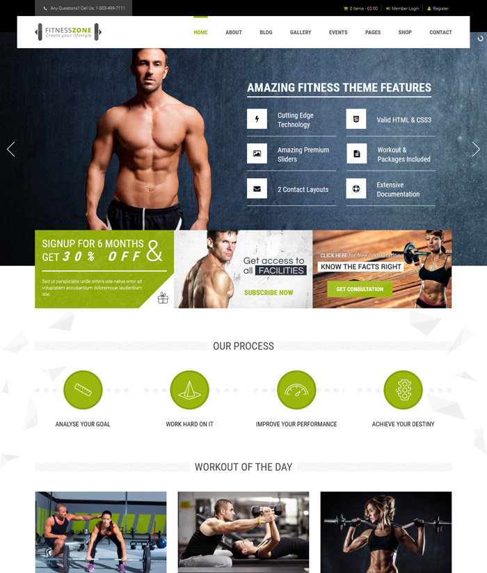 Fitness Zone | Gym & Fitness Theme, perfect fit for fitness centers and Gyms