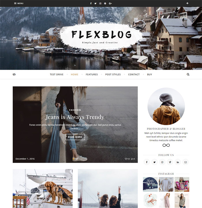 Flexblog - Fast & Creative WordPress Blog Theme