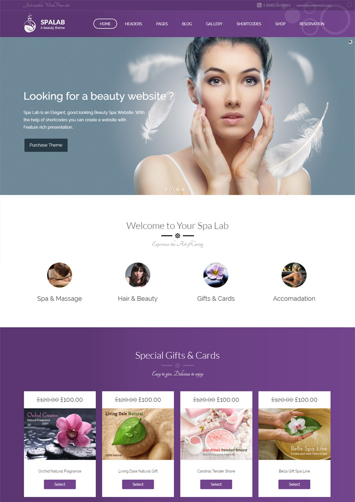 Spa Lab | Beauty Spa & Beauty Salon WordPress Theme 
