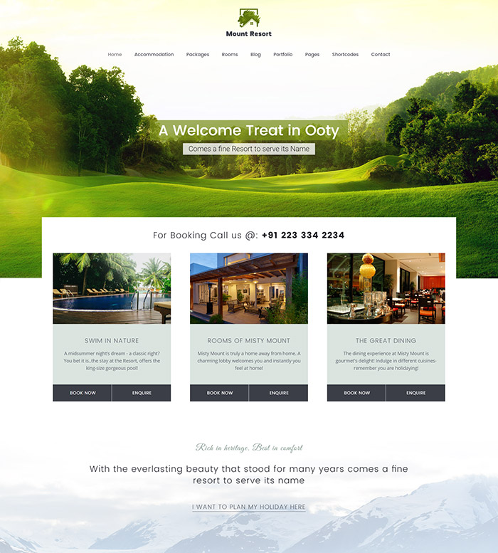 Mount Resort | Hotel, Resort WordPress Theme