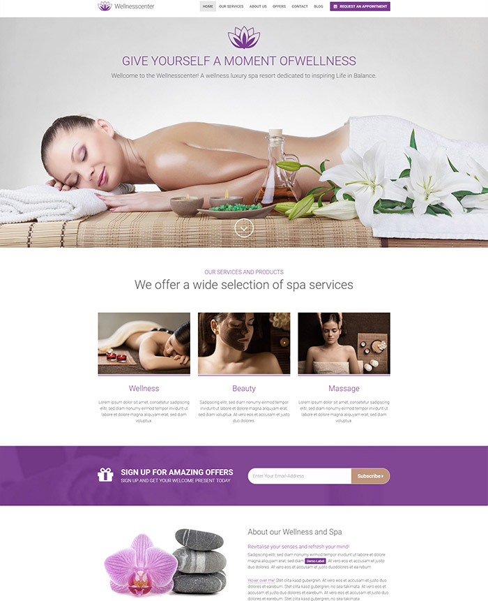 WellnessCenter Beauty Spa WordPress Theme