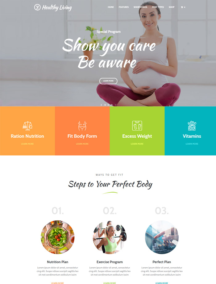 Healthy Living - Nutrition, Weight Loss and Wellness WordPress Theme